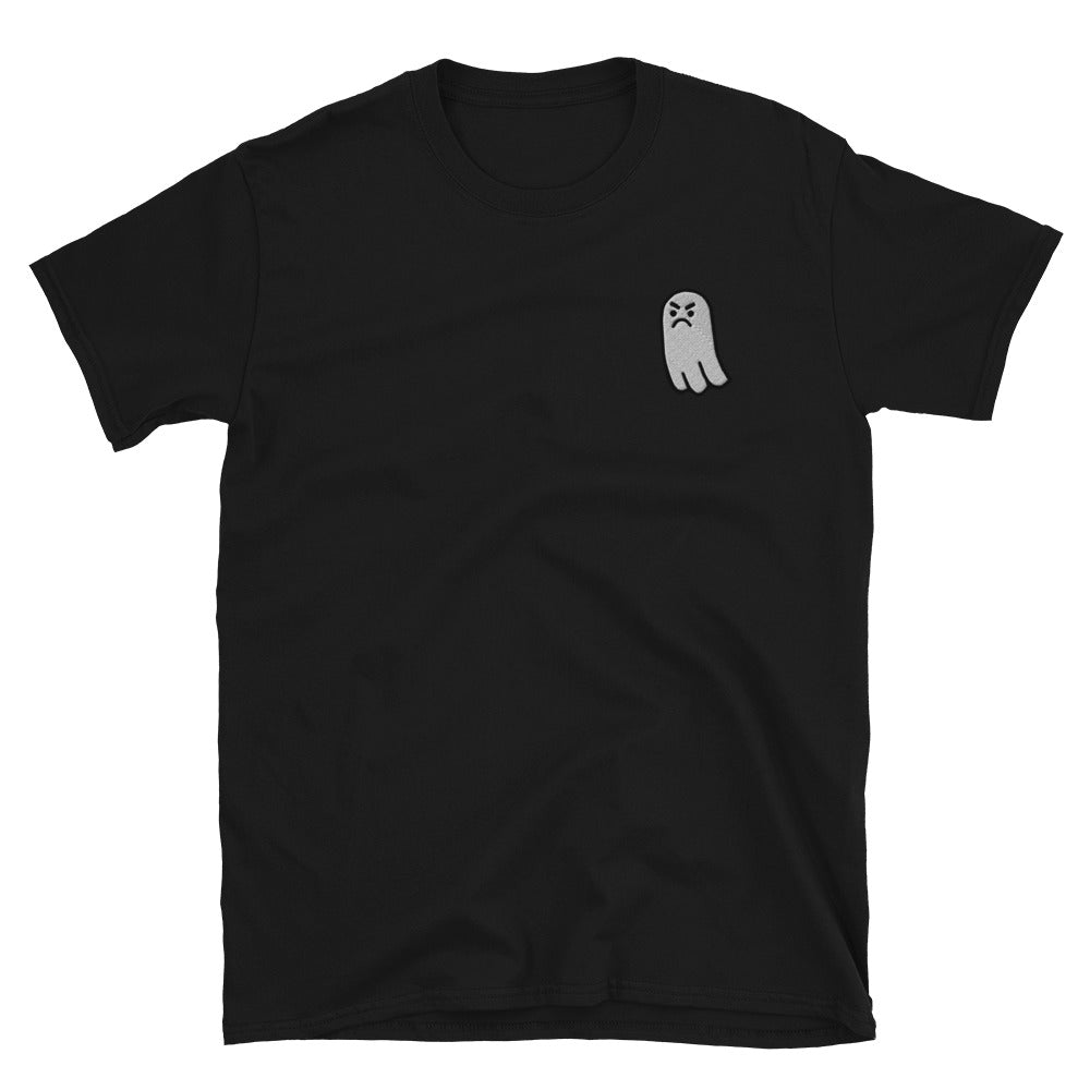 Embroidered Grumpy Ghost Logo Tee
