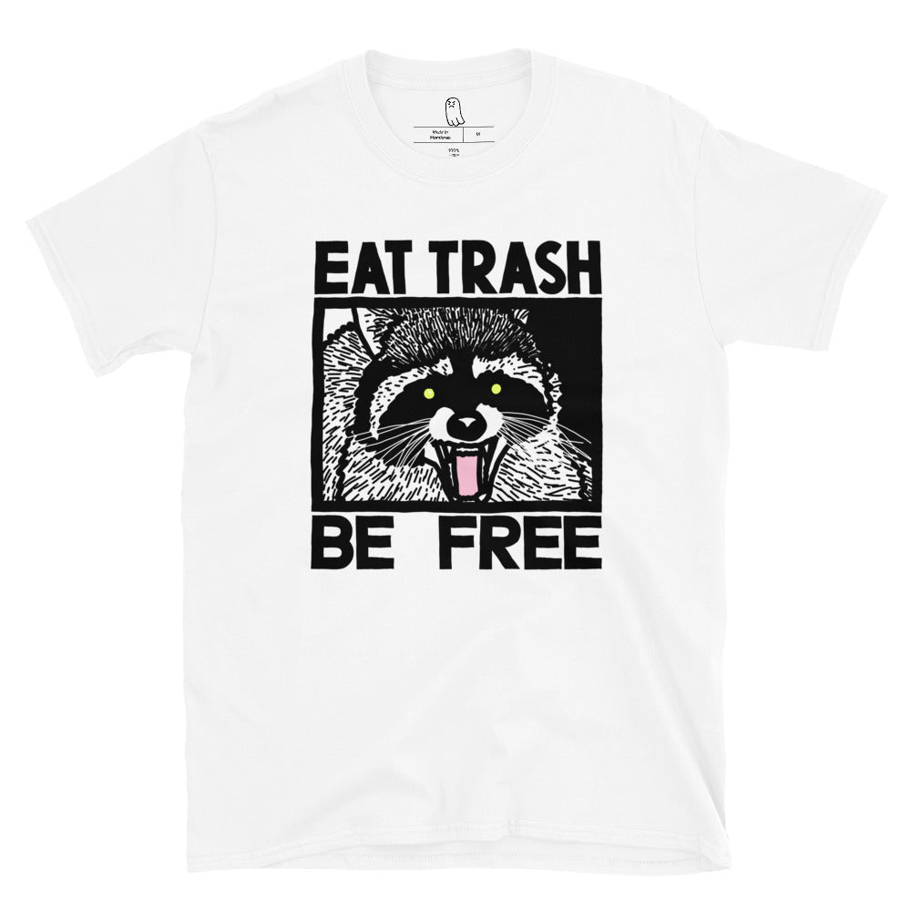 Eat Trash Bear Design Summer O Neck T-Shirt