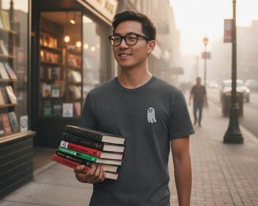 Embroidered Grumpy Ghost Logo Tee