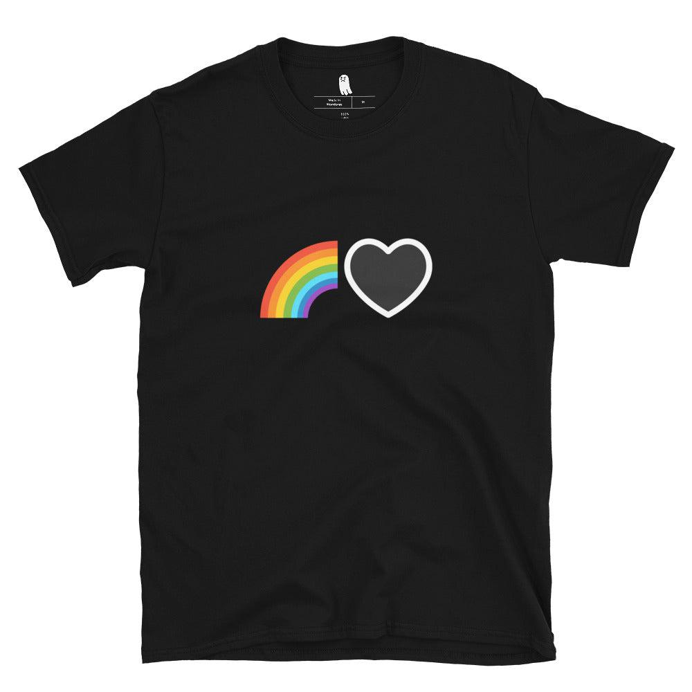 Rainbow Black Heart Tee